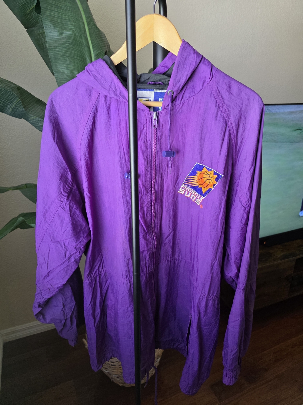 Phoenix Suns Purple Zip-Up Windbreaker Hoodie